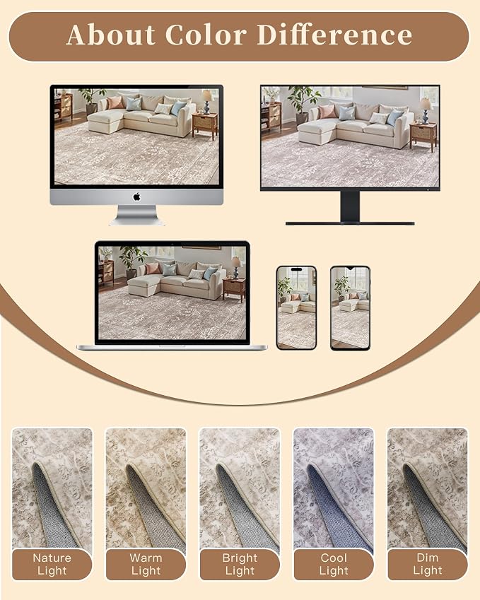 Madane 9x12 Area Rugs for Living Room, Machine Washable Rug - Image 8