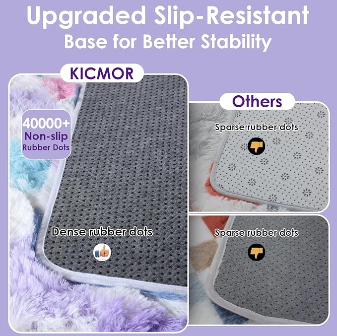 KICMOR Purple Rainbow Checkered 5x7 Area Rugs - Image 4
