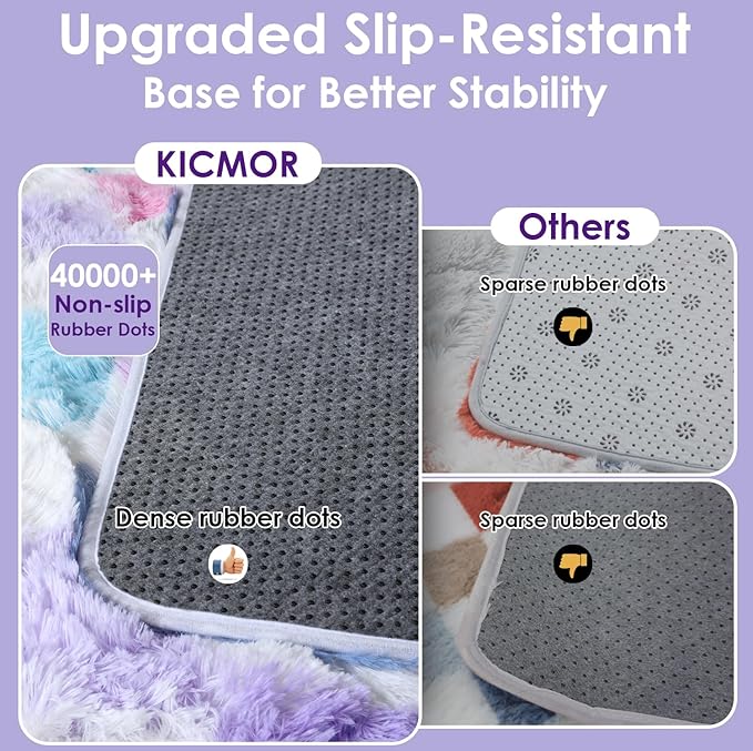 KICMOR Purple Rainbow Checkered Rugs - Image 4