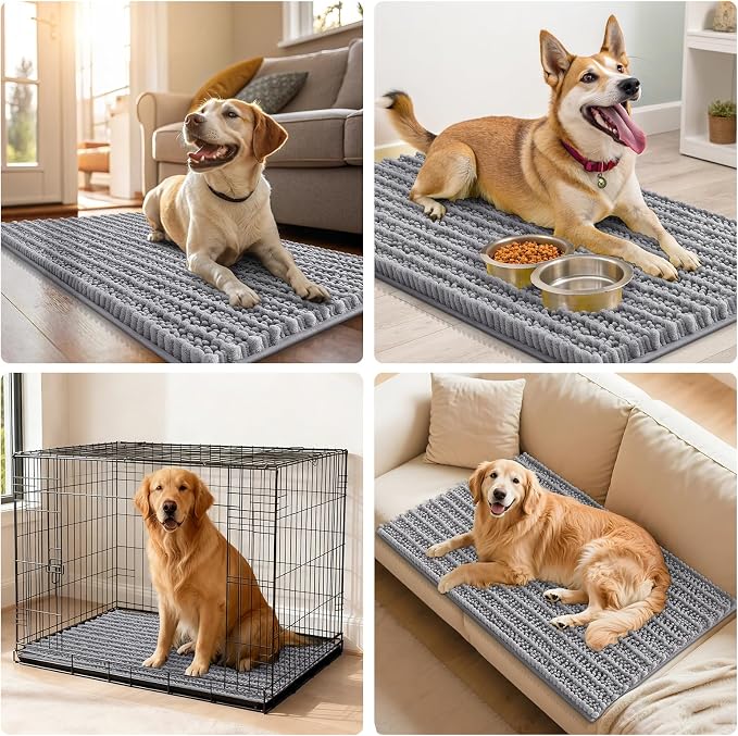 Smiry Dog Door Mat for Muddy Paws 70x24, Absorbent Dirt Trapper, Non-Slip - Image 7