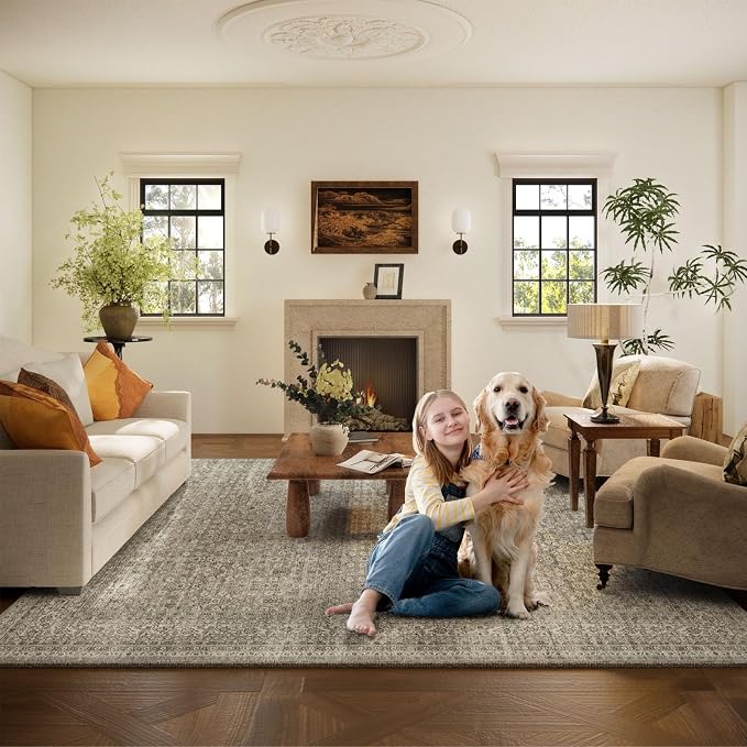 Washable Area Rugs for Living Room: 6x9 Bedroom Area Rug Boho Vintage Rugs - Image 6