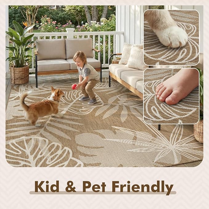 MontVoo-Outdoor Rug-Patio Rug 8x10 ft Polypropylene Indoor Outdoor Rugs Outdoor - Image 6