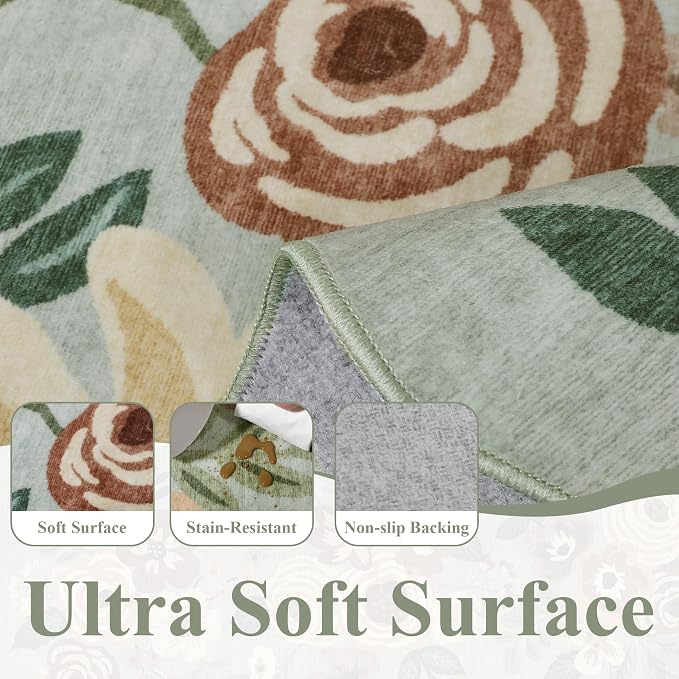DUKINO 2x6 Runner Rug for Hallway, Washable Kitchen Rug - Image 8