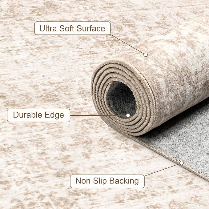 Area Rugs 10x12 Living Room Rug: Washable Rug Soft Vintage Boho Carpet Indoor - Image 7