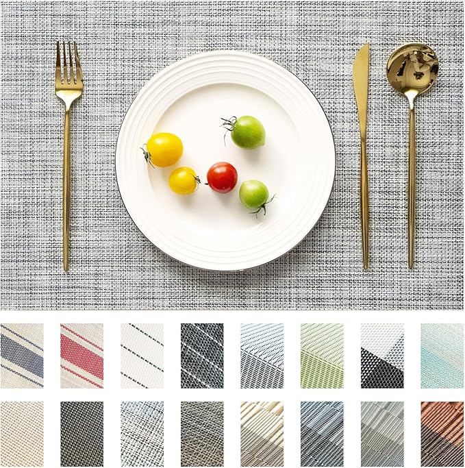 Placemats Set of 12 Vinyl/Plastic Woven Place Mats by Unknown