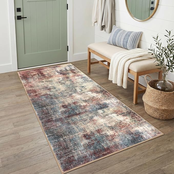 IOHOUZE Abstract Runner Rug 3x6 Ft Washable Runners by iOhouze