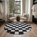 PureCozy Checkered Round Rugs 5ft by PureCozy