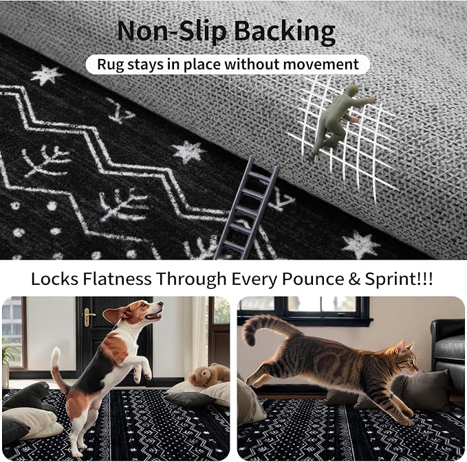 SERISSA Hallway Runner Rug, Soft Low-Pile Geometric Indoor Long Carpet - Image 5