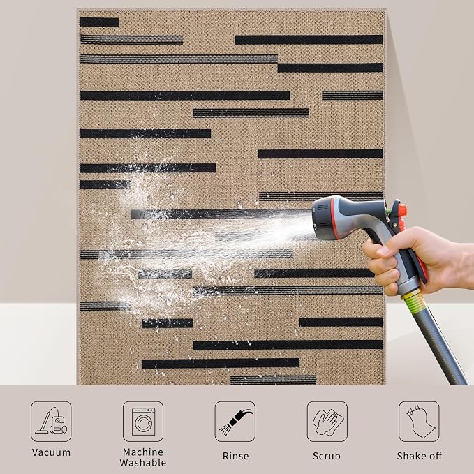 Tangsoo Modern Easy Jute Rug 5x7 Large Washable Area Rugs - Image 3