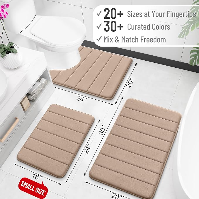 OLANLY Memory Foam Long Bathroom Rugs Runner 70x24, Super Soft Absorbent Bath - Image 2