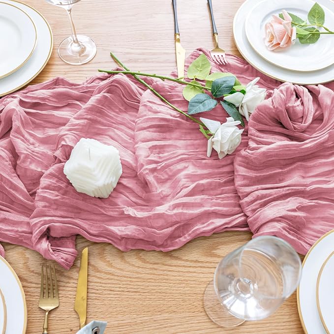 Cheesecloth Table Runner 10FT Boho Gauze Runner, 3 Pack | 120 Inch Cheese Cloth - Image 5