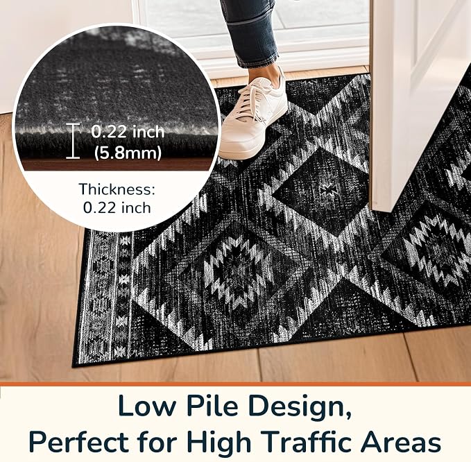 BESTSWEETIE Area Rug 2x3 Rug Machine Washable Non-Slip Low Pile Print Pattern - Image 6