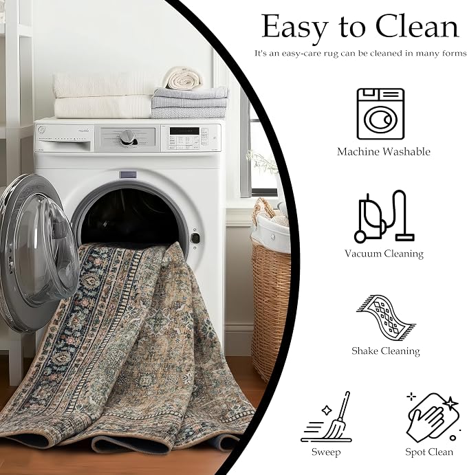 Ruaruarug Washable Area Rug 4x6 - Image 3