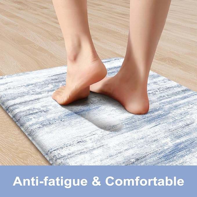 KIMODE Kitchen Mats for Floor, Abstract Kitchen Rugs Sets of 2, Anti Fatigue - Image 2