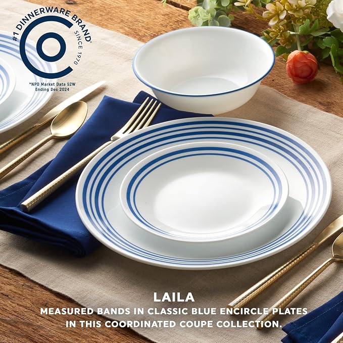 Corelle Vitrelle 18 Piece Glass Dinnerware Sets Service - Image 2
