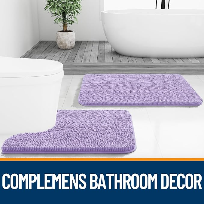 OLANLY Bathroom Runner Rugs 47x24, Soft Absorbent Chenille Bath Rugs, Rubber - Image 7