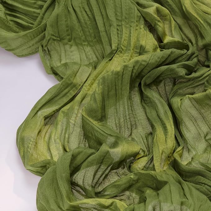 Cheesecloth Table Runner Summer Boho Wedding Birthday Party Home Decor | Moss - Image 2
