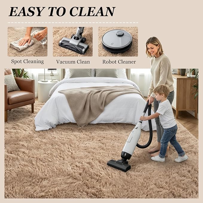 8x10 Area Rugs for Living Room Bedroom: Ultra Soft Fluffy Shag Rug Upgrade - Image 8