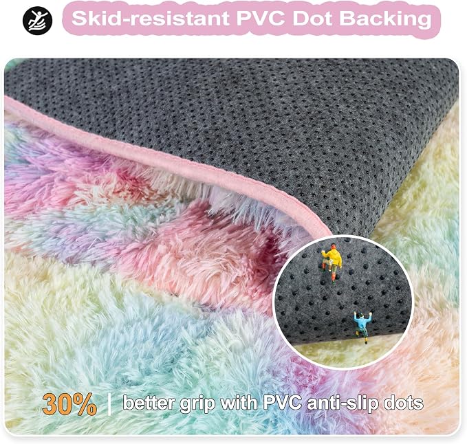 qulint 3x5 Area Rug for Bedroom, Fluffy Soft Nursery Rug for Girls Small Fuzzy - Image 6
