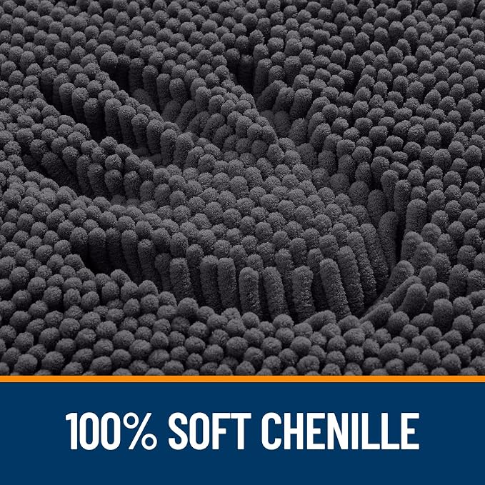 OLANLY Bathroom Rugs 30x20, Extra Soft Absorbent Chenille Bath Rugs, Rubber - Image 3