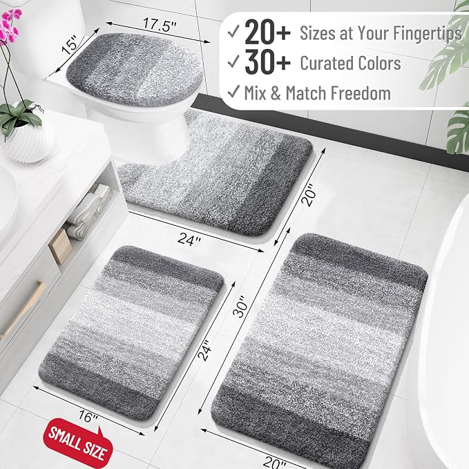 OLANLY Large Bathroom Rugs Mat 44x32, Extra Soft Absorbent Microfiber Bath Rugs - Image 2