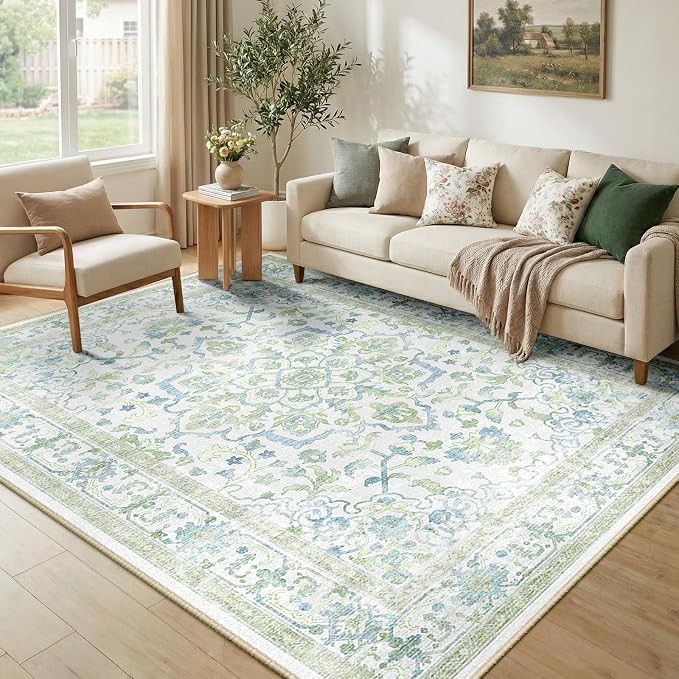CAPALOCA Machine Washable Rugs Nursery Rug 5x8 Cute Girl Non Slip Low Pile - Image 2