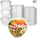 Plastic Bowls with Lids 48 Oz. Disposable To-Go Containers – Large Airtight by StockYourHome