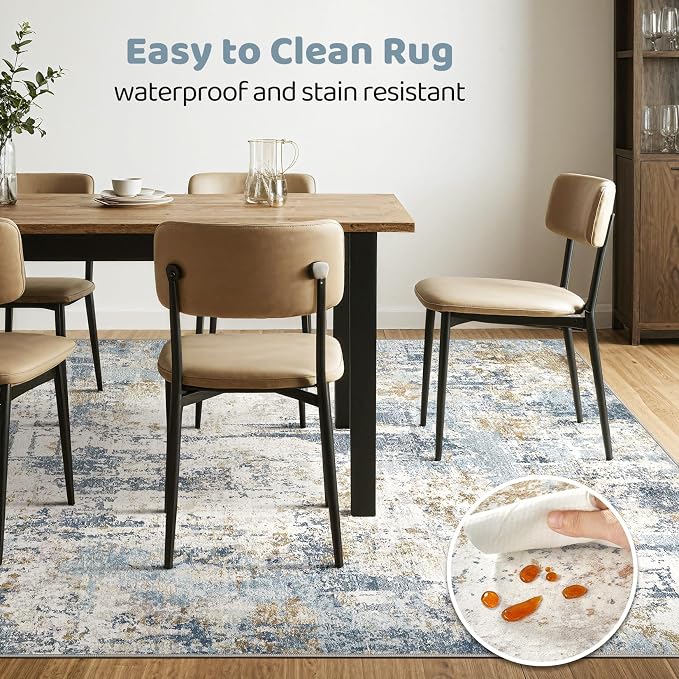 7x10 Area Rugs Washable Rug: Living Room Large Abstract Modern Soft Stain - Image 6