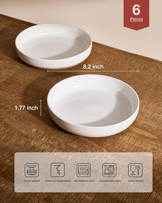 famiware Milkyway 33 oz Pasta Bowls Set of 6, Dishwasher & Microwave Safe - Image 2