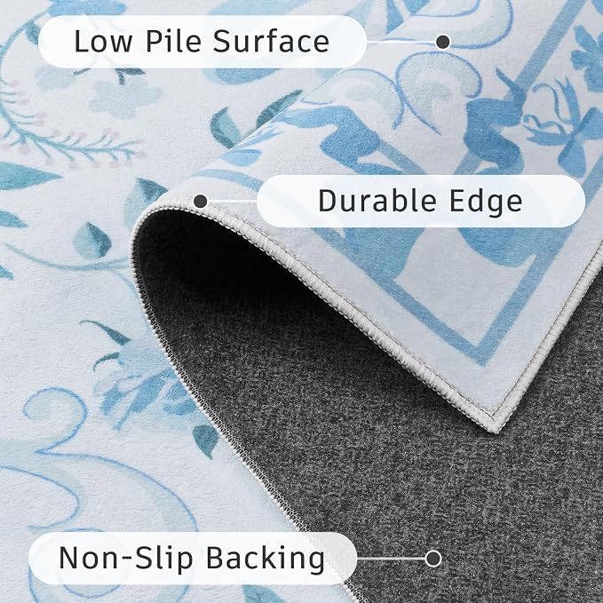 DCX Washable 2x3 Bow Rug, Cute Soft Low Pile Indoor Décor Carpet, Kid & Pet - Image 6