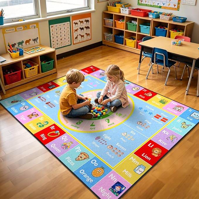 ABC Kids Rug for Playroom, 3x5 ft Alphabet Small Classroom Rug, Non-Slip - Image 3