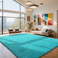 yongyangjuxin Teal Blue Rug Fluffy Rug, 10x14 Teal Area Rugs by Yongyangjuxi