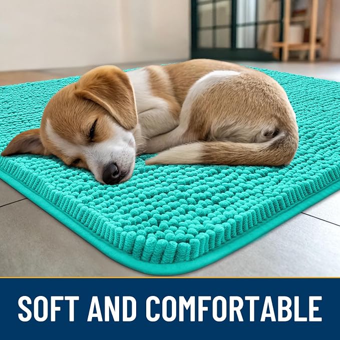 Smiry Dog Door Mat for Muddy Paws 36x24, Absorbent Dirt Trapper, Non-Slip - Image 2