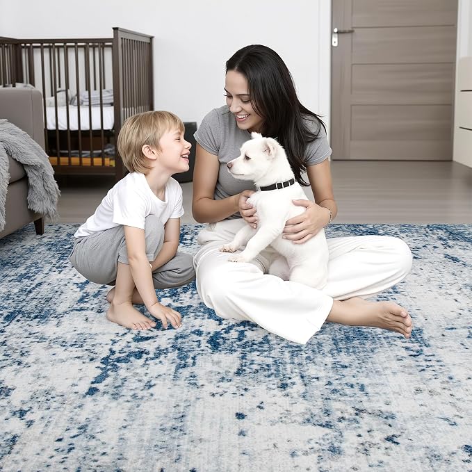 Washable Area Rug 3x10 Entryway Rug: Washable Modern Abstract Soft Thin Rug - Image 8