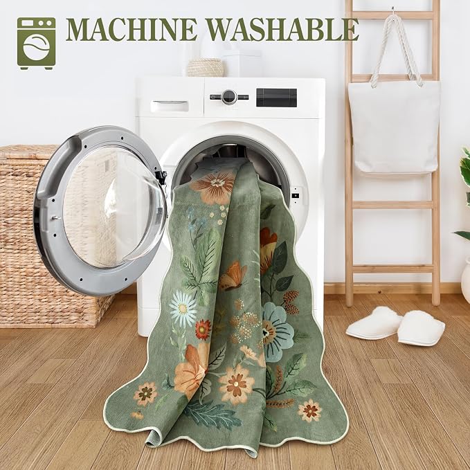 Lahome Floral Washable Rugs, 4X6 Rug - Image 4