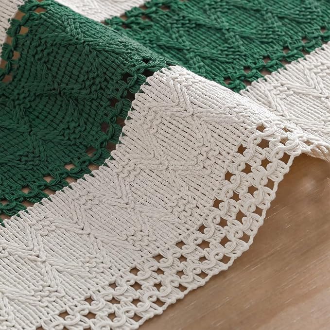Artoid Mode Dark Green Farmhouse Rustic Table Runner 12x48 Inch | Seasonal - Image 5