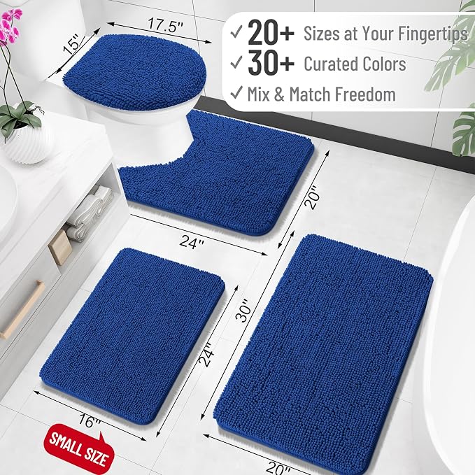 OLANLY Toilet Rugs U-Shaped 24x24, Extra Soft Absorbent Chenille Contour - Image 2