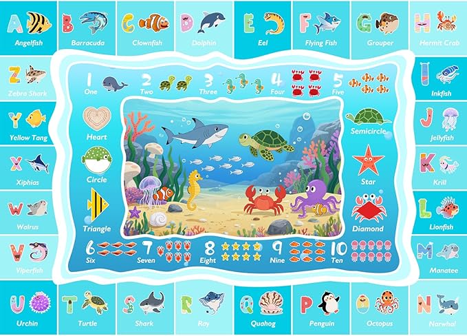 ABC Kids Ocean Rug for Playroom, 3x5 ft Alphabet Classroom Rug, Educational - Image 3