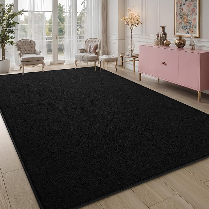 Pettop 4x6 ft Black Area Rugs for Bedroom Living Room, Washable Memory Foam - Image 7