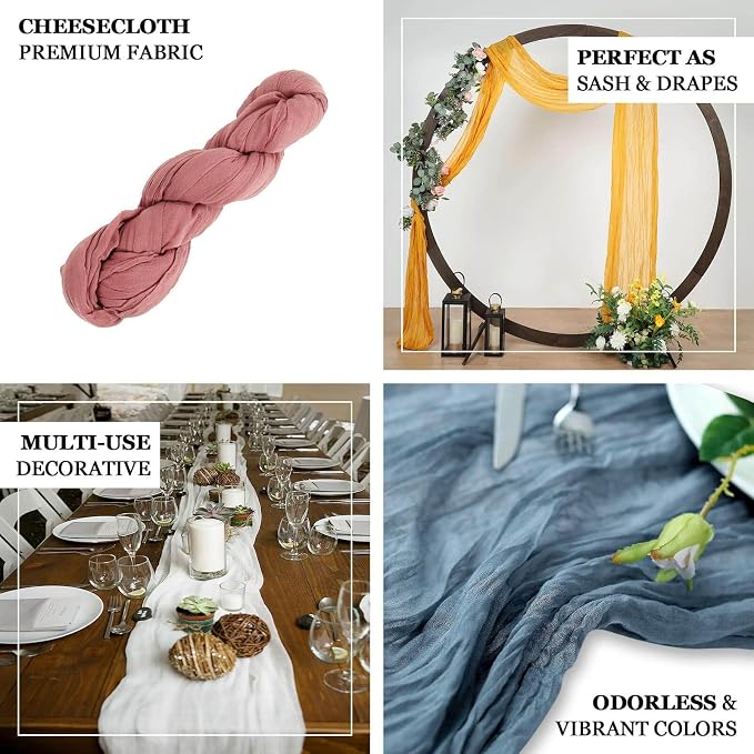 Efavormart 20ft Gray Gauze Cheesecloth Wedding Arch Drapery Fabric, Extra Long - Image 3