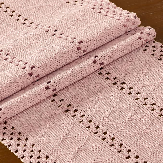 DeZerlor Boho Macrame Table Runner Spring Easter Farmhouse Woven Small Table - Image 6