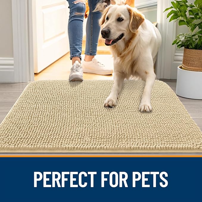 OLANLY Dog Door Mat for Muddy Paws 44x24, Absorbs Moisture and Dirt, Absorbent - Image 6