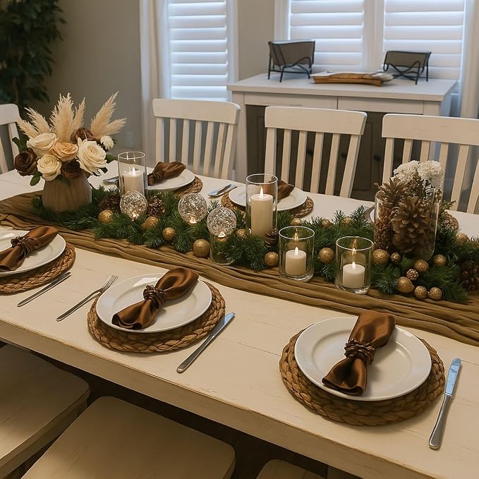 6 Pack Brown 10FT Cheesecloth Table Runner –120 Inch Rustic Gauze Table Runners - Image 6