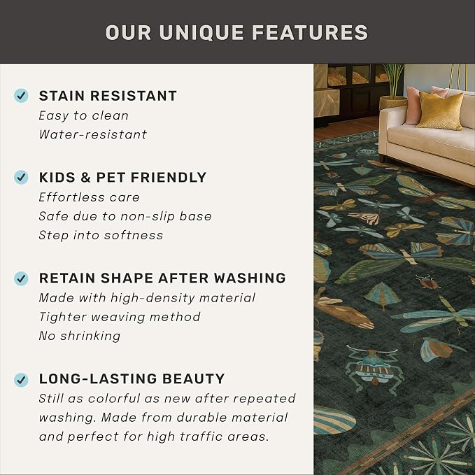 Hazo Haus Washable Insect 2x6 Runner Rug - Image 7