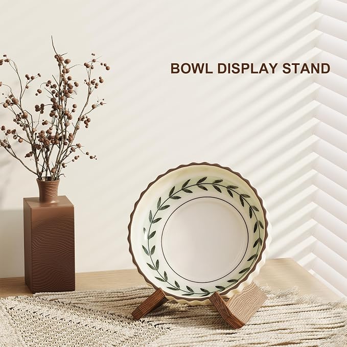 Bowl Stands for Display Large Deep Platters and Dishes, Wooden Plate Stand Deep - Image 3