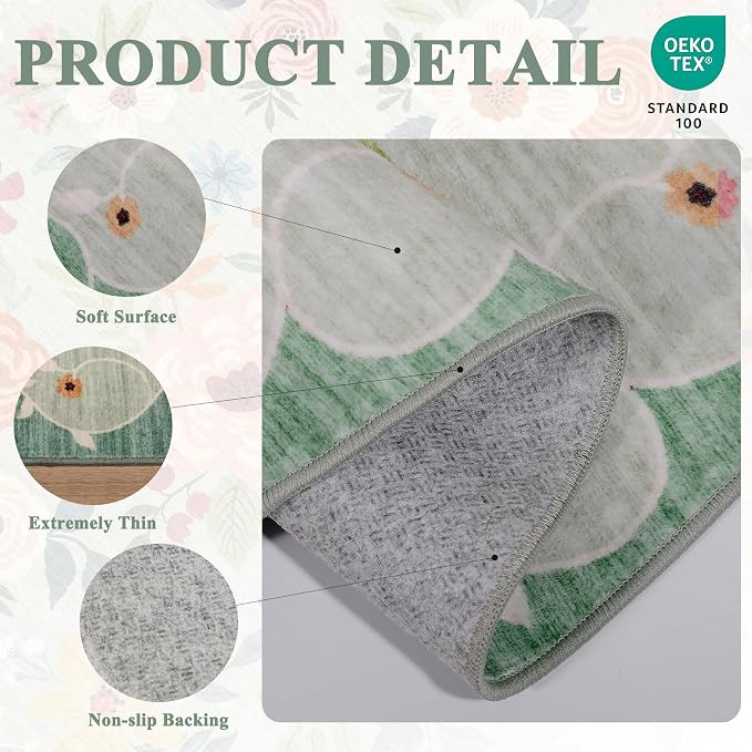 DUKINO 6x9 Area Rug, Floral Rugs - Image 5