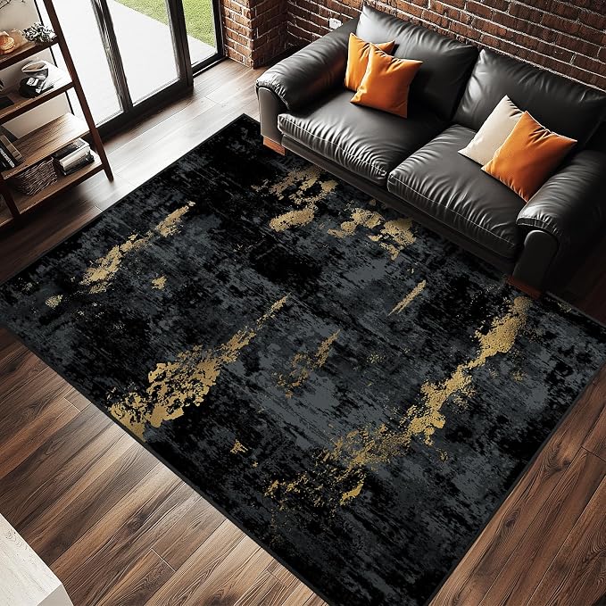 RELEANY Washable Area Rugs 7'x9' Non-Slip Modern Abstract Soft - Image 9