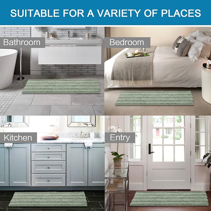 H.VERSAILTEX Bathroom Rugs Bath Mat Runner Rug Non Slip Kitchen Rug Extra Long - Image 6