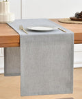 Wracra Linen Table Runner, Burlap Grey Table Runners 108 Inches Long | Rich by Wracra