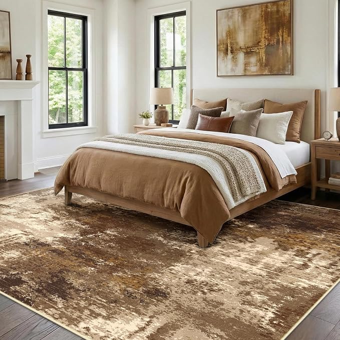 RELEANY Washable Area Rugs 6'x9' Non-Slip Modern Abstract Soft - Image 2